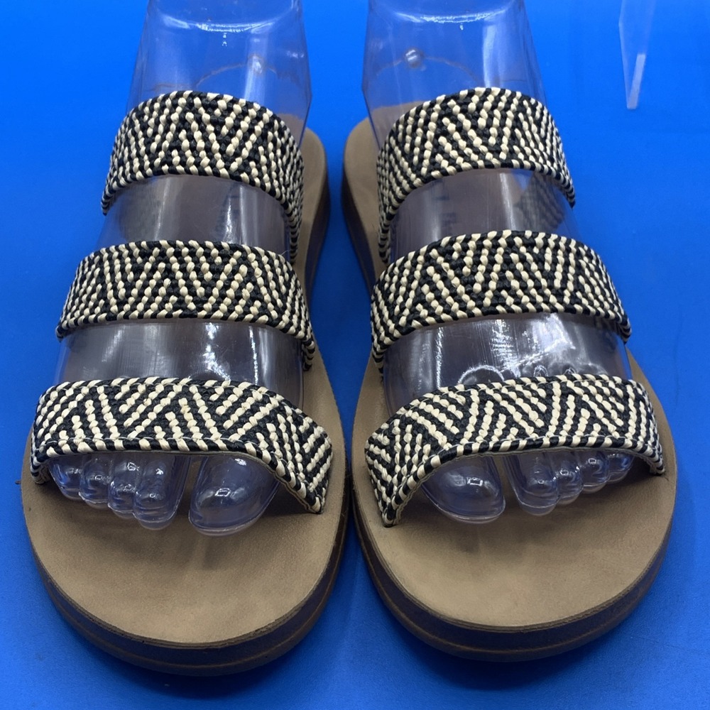 CL By Laundry Women's Slip On Strappy Sandals Beige Brown - Size 8 - Picture 2 of 6